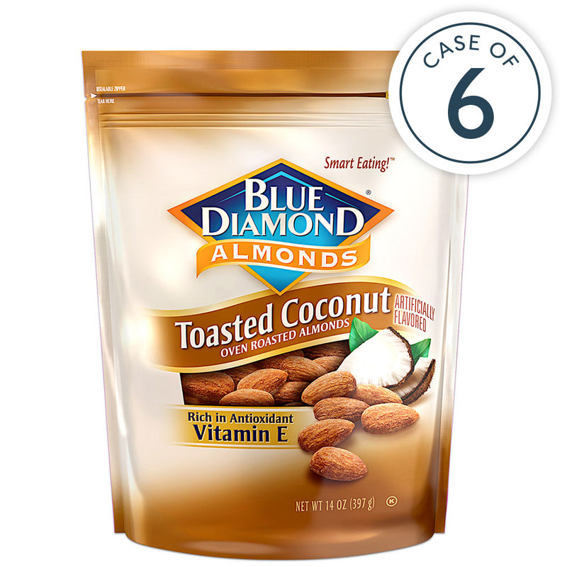 Case of 6, 14oz Bags of Toasted Coconut Almonds