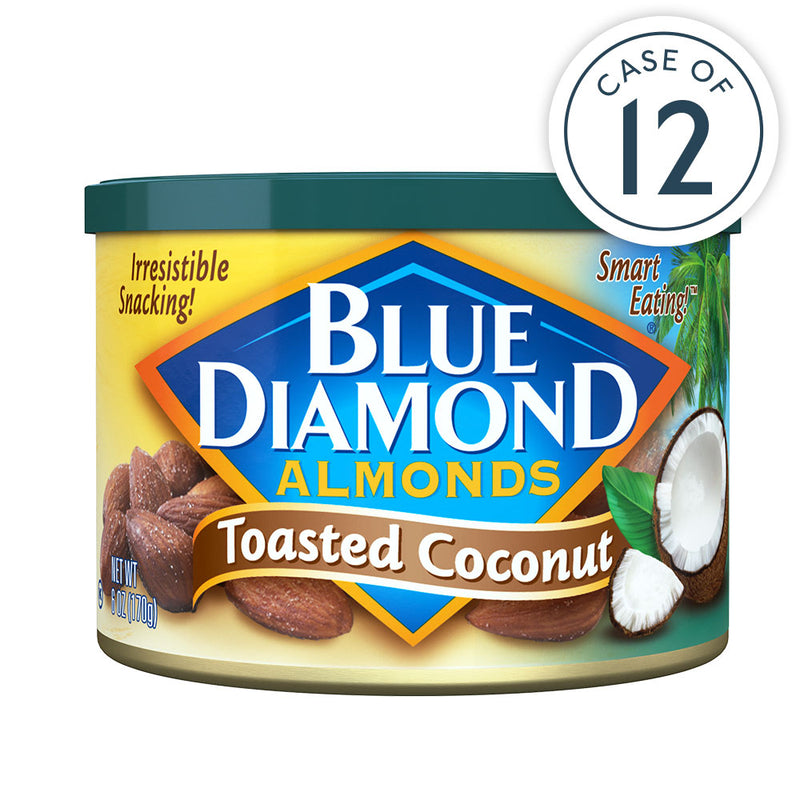 Case of 12, 6oz cans of Toasted Coconut Almonds