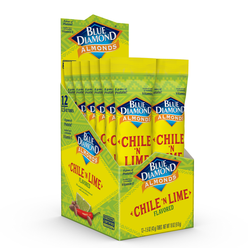 Chile 'N Lime Almonds, 1.5oz Tubes (Pack of 12)