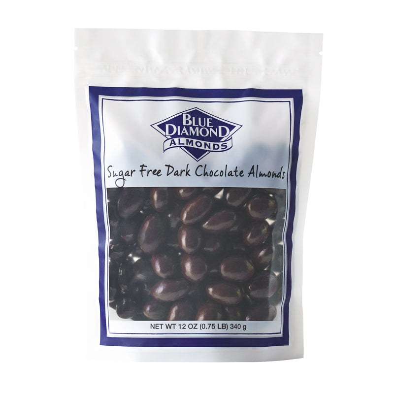 Sugar Free Dark Chocolate Covered Almonds, 12oz Resealable Bag