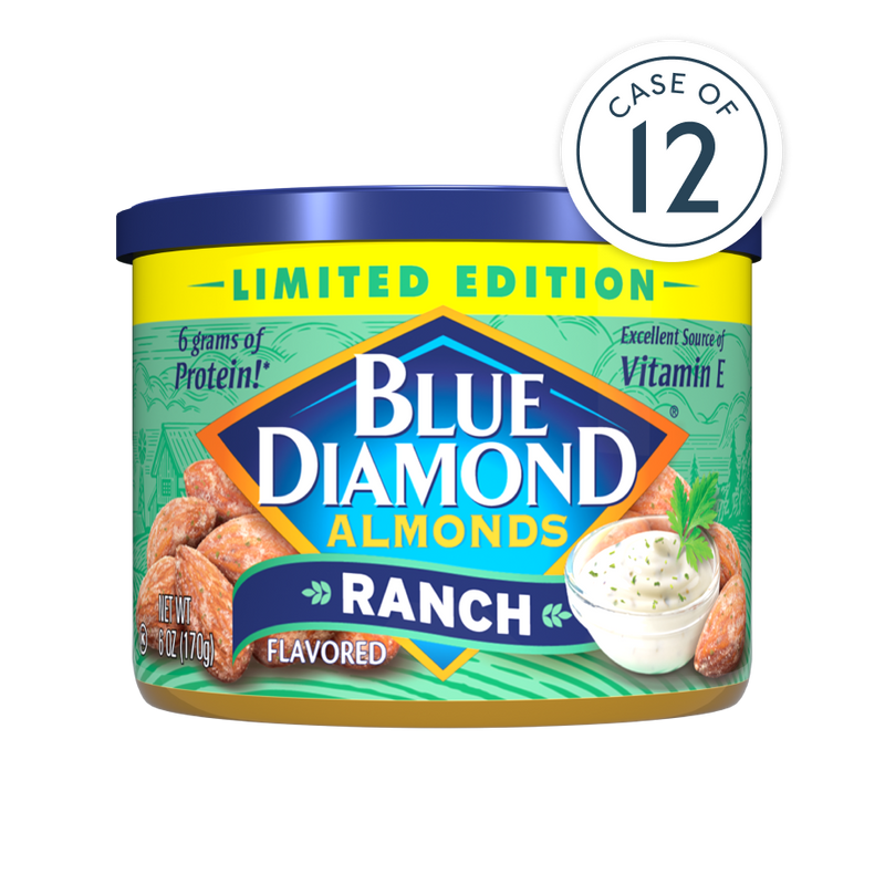 Ranch Flavored Almonds, 6oz Cans, Case of 12