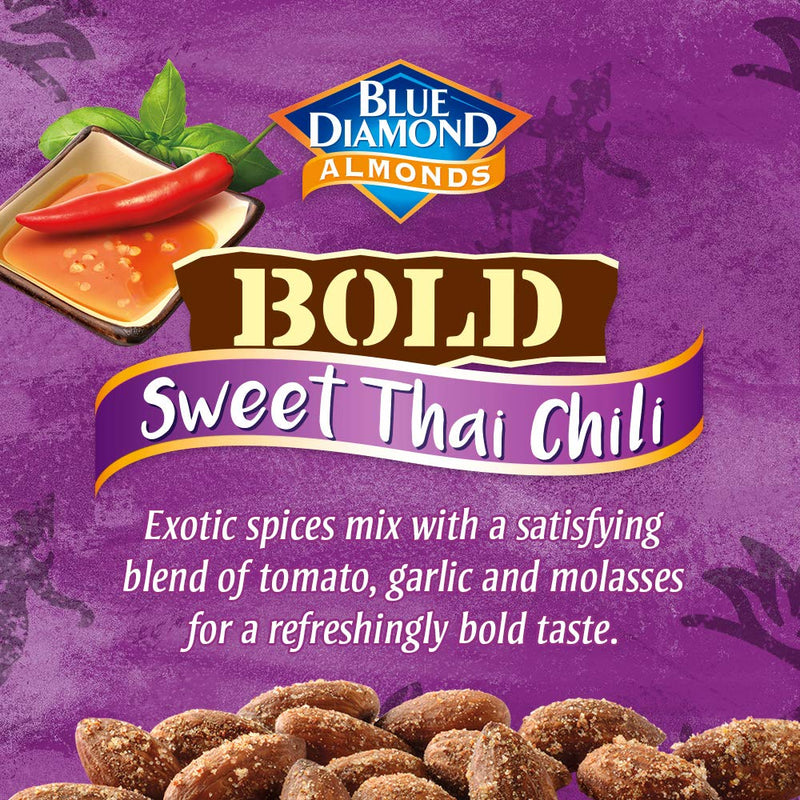 BOLD Sweet Thai Chili Flavored Almonds, 6oz Cans, Case of 12