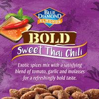 BOLD Sweet Thai Chili Flavored Almonds: 1.5oz Tubes (Pack of 12)