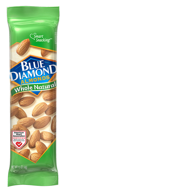 Individual packet of 1.5oz Tube of Whole Natural Almonds