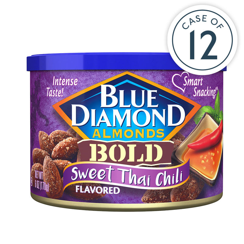 Sweet Thai Chili Flavored Almonds, 6oz cans in a case of 12