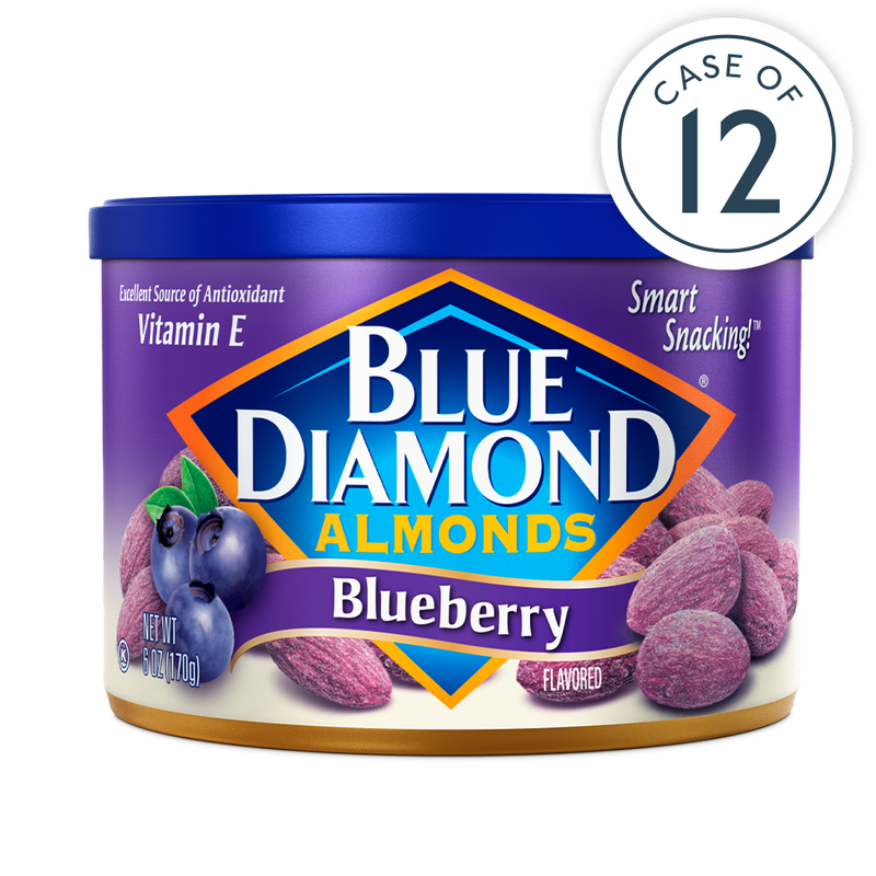 Blueberry Flavored Almonds, Purple 6oz Cans, Case of 12