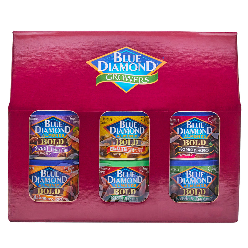 Bold Gable Box, 6 Cans of Flavored Almonds