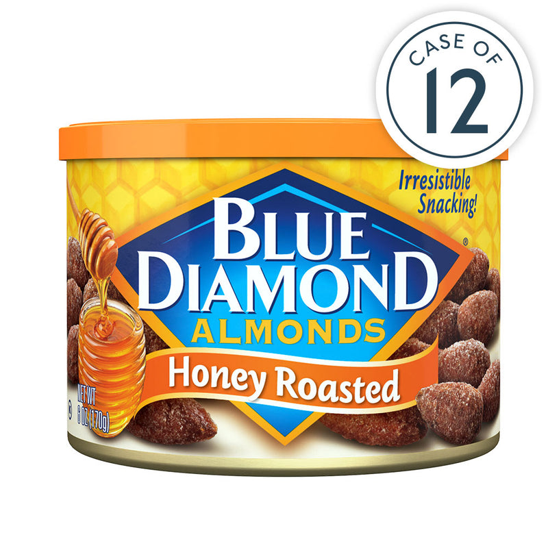 6oz Cans of Honey Roasted Almonds in a Case of 12