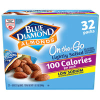  32 Count, 100 Calorie On-The-Go Bags, Lightly Salted Low Sodium Almonds