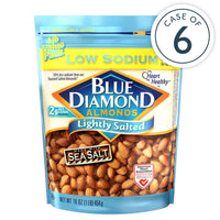  16oz Bag of Lightly Salted Low Sodium Almonds in a case of 6