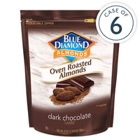 25oz Bag of Oven Roasted Dark Chocolate Almonds in a case of 6