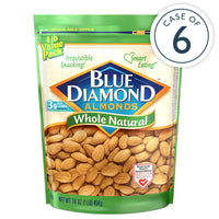 Case of 6, 16oz Bags of Whole Natural Almonds