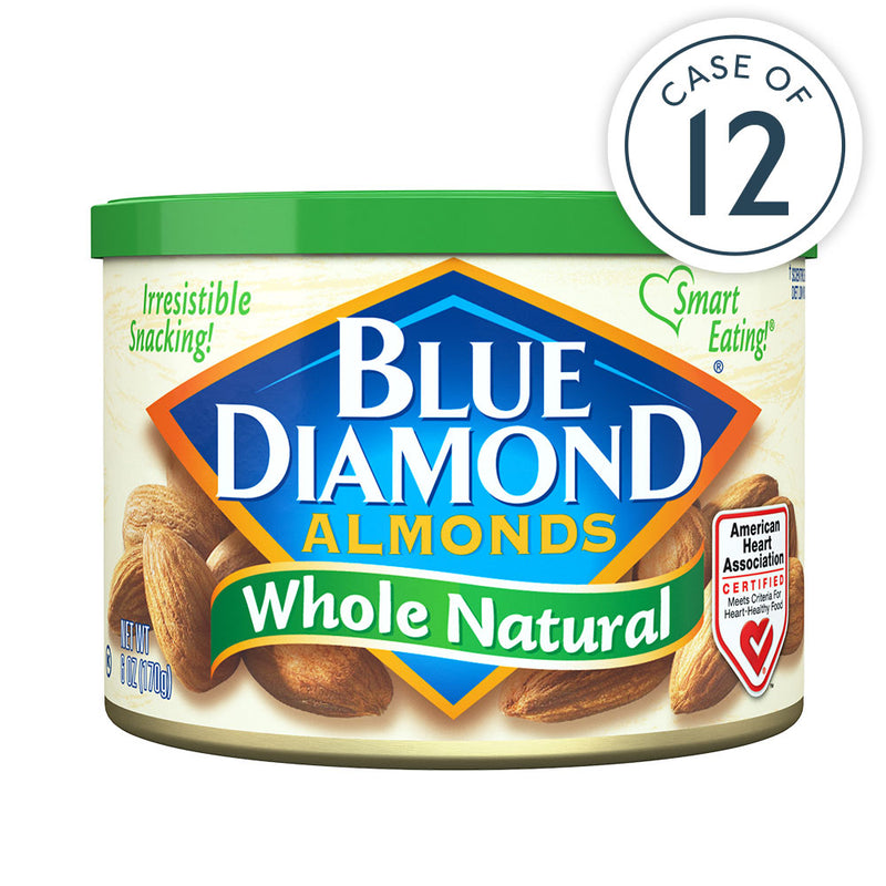 Case of 12, 6oz Cans of Whole Natural Almonds