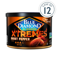 XTREMES Ghost Pepper Flavored Snack Almonds, 6oz Cans, Case of 12